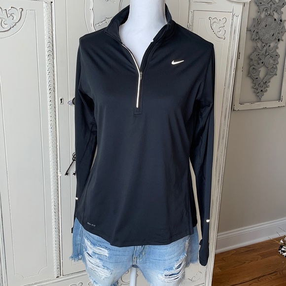 Nike Tops - Nike Element Dri-Fit Black 1/2 Zip Running Top